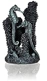 biOrb 55061 Seepferdchen S, schwarz - Kleine Seepferdchen-Skulptur mit Korallen zur individuellen Gestaltung von Süßwasseraquarien und Meerwasseraquarien