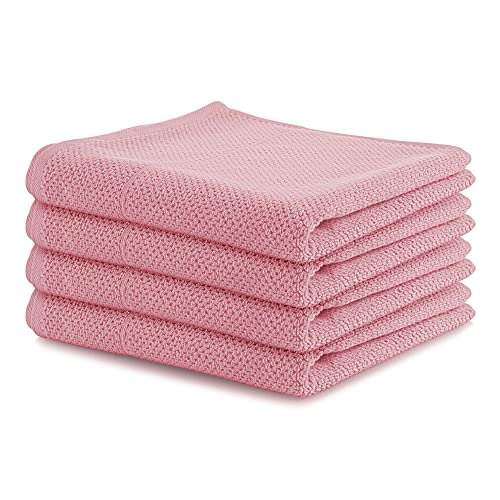 GMD Living 4er Set Gästehandtuch, Handtuch oder Duschtuch HABY, Farbe:Blush (Rose), Größe:70 x 150 cm