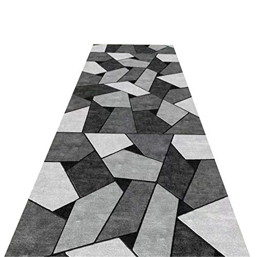 Flur Läufer Teppich Geometrisches Patchwork-Design Langen Teppichläufer rutschfest Bodenmatte Für Treppen Korridor Wohnzimmer,Waschmaschinenfest,Anpassbar,2,140x250cm