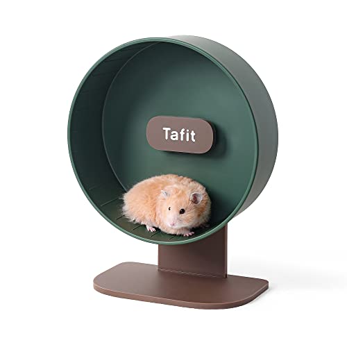 Tafit Hamster-Trainingsrad, superleise, 26.7 cm, Laufräder, leiser Spinner mit höhenverstellbarem Ständer, Haustierspielzeug für Zwerge, syrische Hamster, Mäuse oder andere Kleintiere, Grün