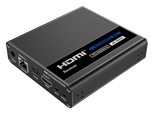 PremiumCord 4K HDMI Receiver auf 70 m über Patchkabel für khext70-3, IR-Sender und -Empfänger, HDMI 2.0, ARC, Kaskade, Auflösung Ultra HD 4K@60Hz