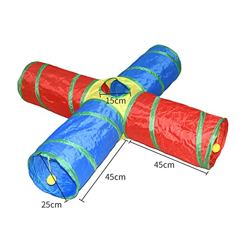 LIZHOUMIL Pet Cat Tunnel Tube, Bunny Tunnel Pet Cat Tunnel Tubes Runway Bunte Faltbare Bohreimer Tunnel Spielzeug Spielzelt