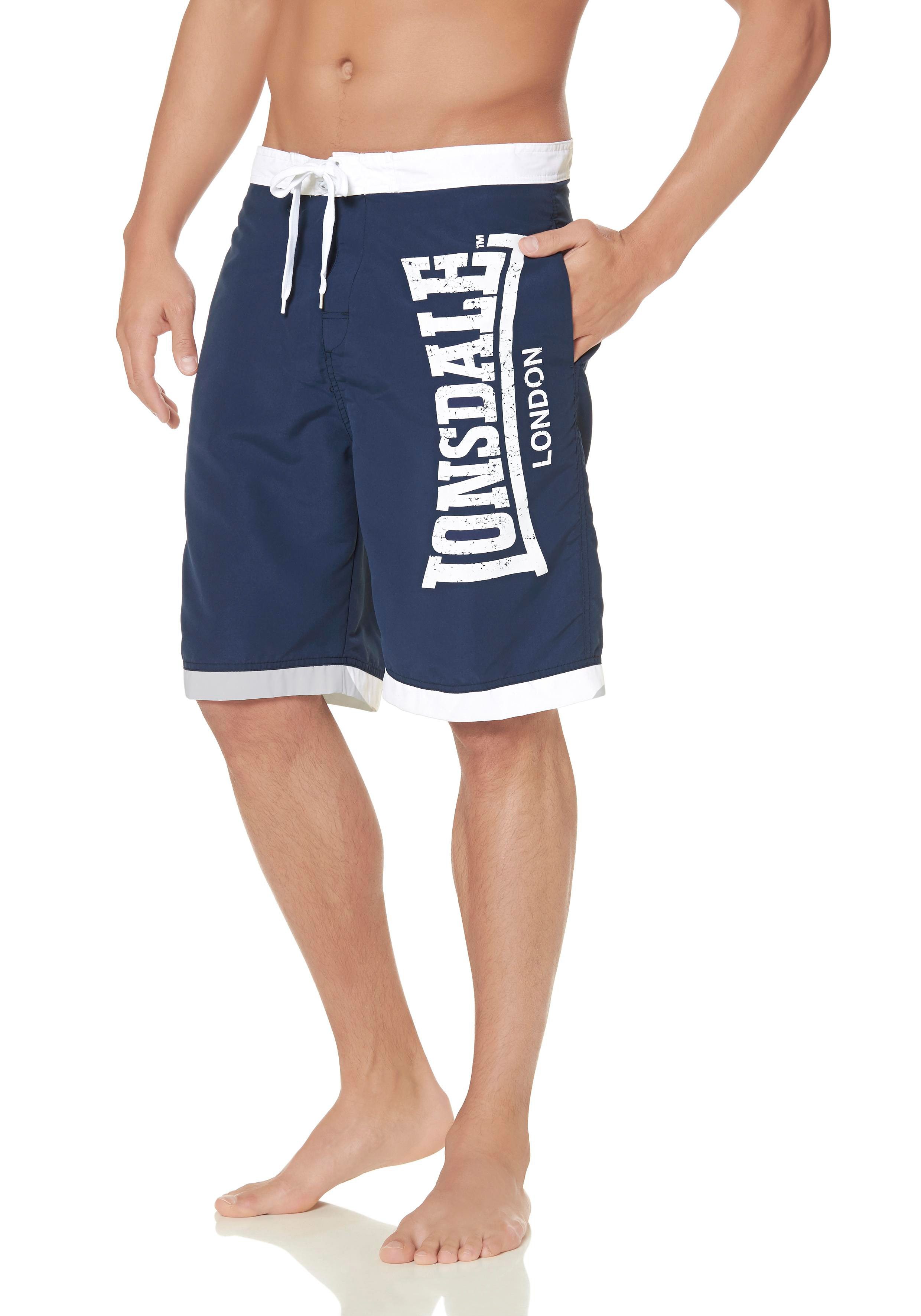 Lonsdale Mens CLENNELL Shorts, Navy/White, 4XL