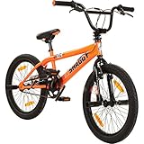 deTOX 20 Zoll BMX Big Shaggy Spoked 8 Auswahl + 4 Pegs inkl, Farbe:Orange/Schwarz