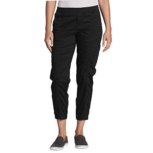 Eddie Bauer Women's Kick Back Twill Jogger Pants, Black, 6