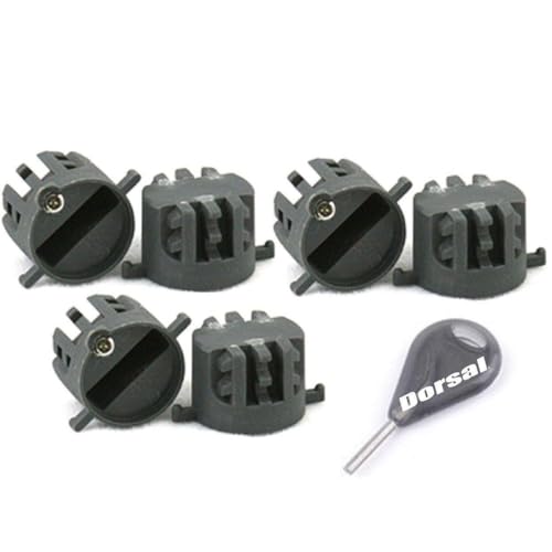 DORSAL Surfboard Fins Thruster 3 Fin Box Set Plugs with Key and Screws FCS Compatible Universal Black