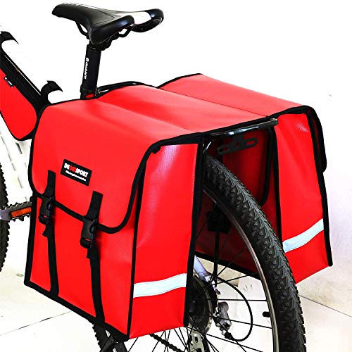 TentHome Fahrradtasche Gepäckträger Satteltasche Gepäcktasche Fahrrad Gepäckträgetasche Rücksitztasche Doppelpacktasche, 40L, Cycling Zubehör (Rot)