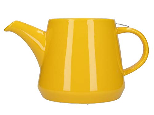 London Pottery Hi-T Teesieb Teekanne Set mit Filter und integrierter Abtropfschale, Steingut, Honig, 2 Tassen (650 ml)