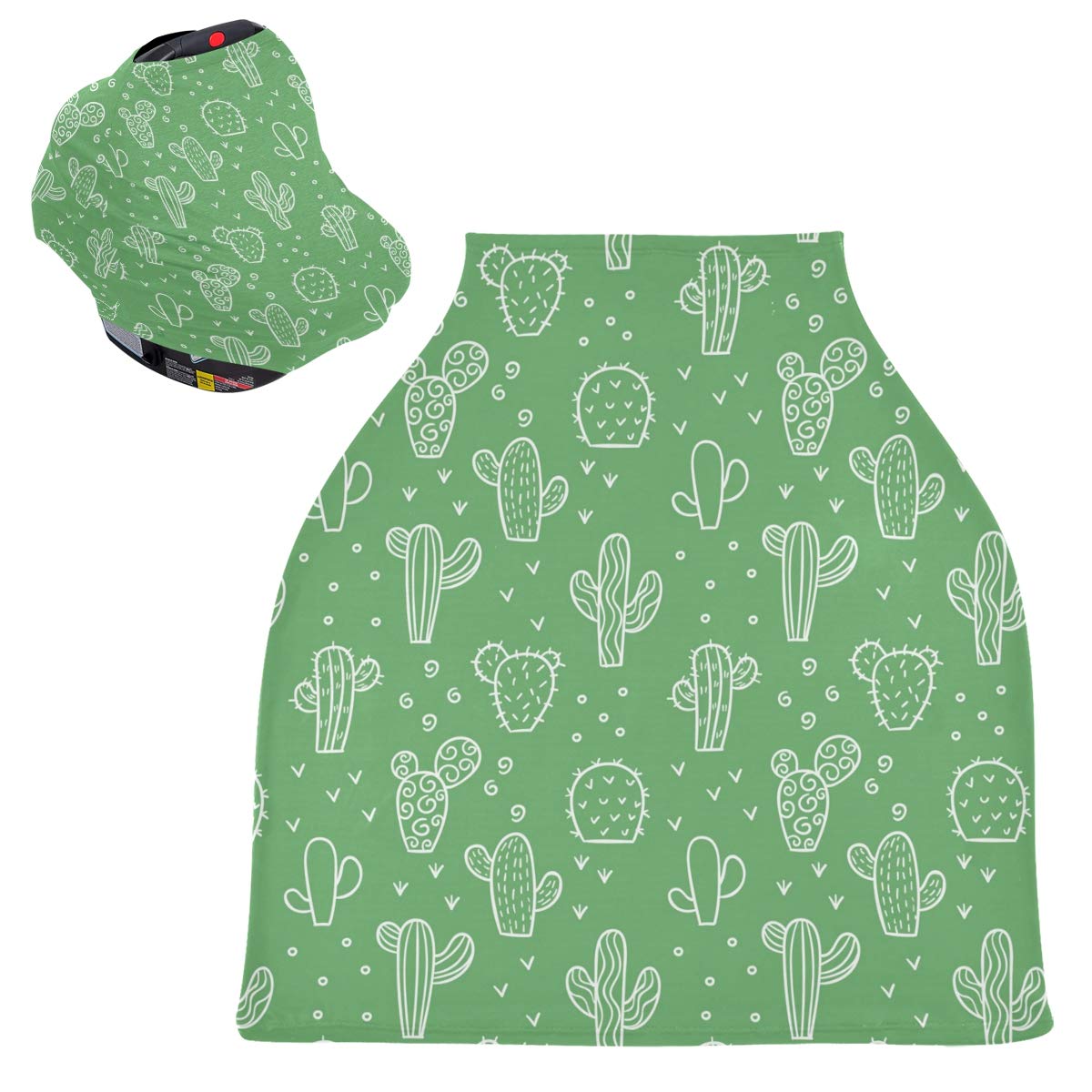 Baby Autositz Baldachin Bezug zum Stillen – Kaktusgrün Hintergrund Stilldecke atmungsaktiv Kinderwagen Abdeckung Baby Shower Geschenke für Mädchen Jungen