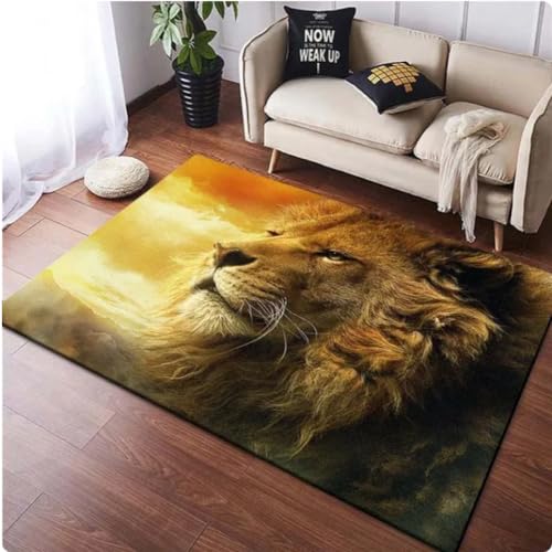 ZAMOUX Löwe Panther Tiere 3D-Gedruckter Teppich Für Wohnzimmer Großer Teppich Spielmatte Schlafzimmer Kinderzimmer Heimdekoration 160x230cm