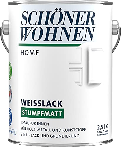 SCHÖNER WOHNEN FARBE Weißlack »Duracryl Weilack stumpfmatt stumpfmatt, 2,5 L«