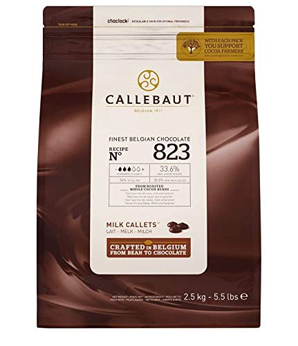 Callebaut - Recipe n°823 NV - 2,5 kg Vollmilch Schokoladenkuvertüre Callebaut, Schokoladenchips/Callets