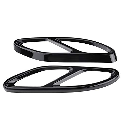 Auspuffblende - 1 Paar Auspuffblende Blende silber für Mercedes Benz GLC C E-Klasse C207 Coupe 14-17 (Farbe : Black)