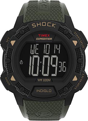 Timex Expedition Shock Cat 43mm Armbanduhr aus Kunstharz TW4B23400, Grün