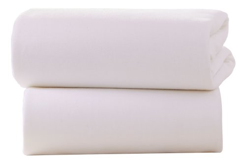 Clair de Lune Krippe Baumwolle Jersey Spannbetttücher für Schläuche 30 x 74cm, weiß, 2er Pack