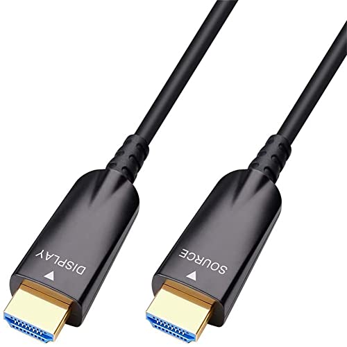 DTech 50m HDMI Glasfaser Kabel mit 4K 30Hz und 1080p 60Hz HD Video 3D HDCP CEC-Hochgeschwindigkeitsunterstützung (164 Fuß, schwarz)