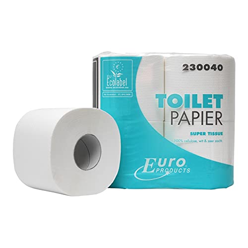 MTS 230040 Euro Toilettenpapier, 100% Zellulose, 2 Lagen, Weiß, 400 Blätter, 40 Stück