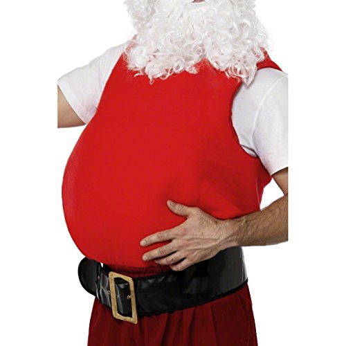 Amakando Dicker Weihnachtsmann Bauch XXL Weihnachtsmannbauch Nikolaus Fat Suit Santa Claus Bauchkissen Weihnachtskostüm Zubehör Weihnachten Kostüm Accessoire