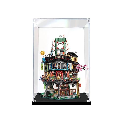 Acryl Vitrine Box Für Lego 70620 Ninja City, Acryl Vitrine, staubdichte Aufbewahrungsbox Präsentationsbox für Minifiguren Spielzeug Sammlung (45 * 40 * 65cm) 3mm