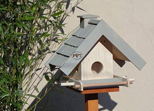 vogelhaus,mit Futterspender,K-BEL-VOWA3-grau001 Schönes Vogelhäuschen