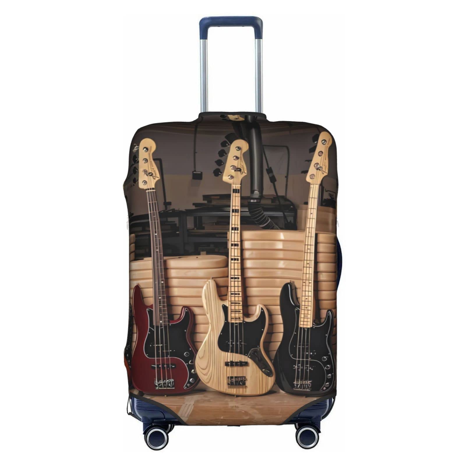Trolley-Schutzhülle für Gitarren, Bass, Musikinstrumente, hohe Elastizität, mit Reißverschluss, groß, geeignet für 45,7 - 81,3 cm (18-32 Zoll) Trolley-Tasche
