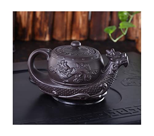 Teekanne Chinesische traditionelle Drachen-Teekanne Yixing lila Ton-Teekanne Kung-Fu-Teekanne Chinesisches Kung-Fu-Tee-Set für Teeverkostung und Aufbrühen von Tee Tee-Ei-Kanne