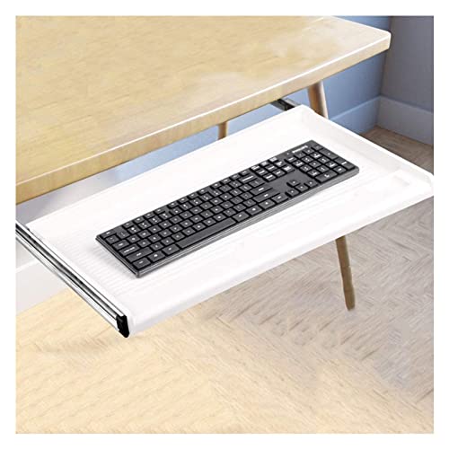 XIAOYUE Computer-Tastatur-Plattform-Tablett, weiße ausziehbare Tastaturschublade unter dem Schreibtisch, ergonomische Schreibtischverlängerung