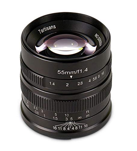 7artisans 55mm F1.4 APS-C Manuelles Feste Objektiv für Sony EMOUNT Kameras wie A7 a7II A7R a7rii A7S a7sii A6500 A6300 A6000 A5100 A5000 ex-3 NEX-3 N nex-3r F3 K NEX-5 N - Schwarz