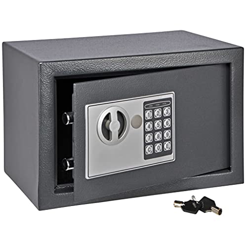 Haushalt International Safe mit Elektronik Zahlenschloß und Schlüssel Tresor schwarz 31 x 20 x 20 cm
