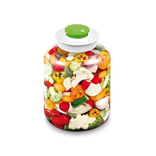 Tescoma 5L Gefäß für eingelegte Gurken oder Gemüse, Einmachglas,versiegelter Deckel mit Ventil DELLA CASA