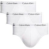 Calvin Klein Herren 3er Pack Hip Briefs Unterhosen Baumwolle mit Stretch, Weiß (White), S