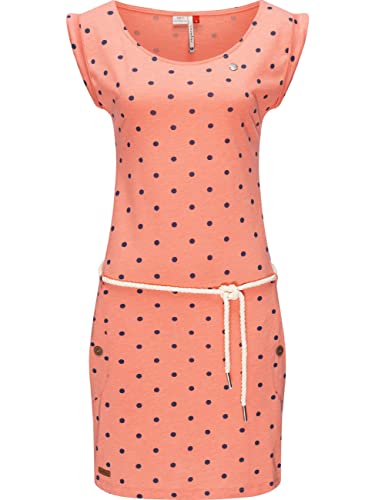 Ragwear Damen Kleid Baumwollkleid Sommerkleid Jerseykleid Tag Dots Coral21 Gr. XL