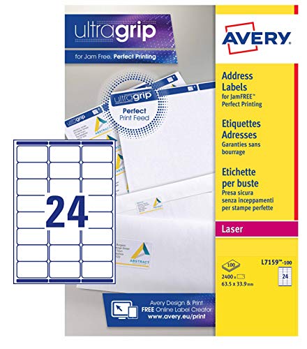 Avery L7159 - 100 Adress Etiketten QuickPeel X, umweltfreundlich, FSC, weiß