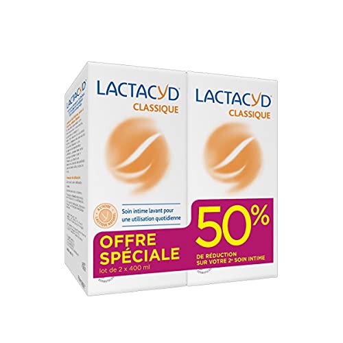 Lactacyd Classic Intimpflege für den täglichen Gebrauch – respektiert das natürliche Gleichgewicht des Intimbereichs – 2 x 400 ml – 2. bis -50%