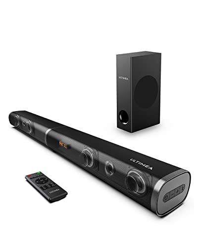 ULTIMEA Soundbar für TV Geräte, 190W 2.1 Soundbar mit Subwoofer, 6 EQ Modi, 5.0 Bluetooth Surround Heimkino Soundsystem für 4K & HD Fernseher, ARC, Optical, AUX, USB