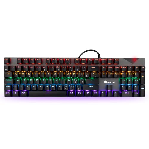 NGS GKX-500- Gaming-Membrantastatur mit RGB-Beleuchtung, Französische AZERTY-Tastatur, programmierbar, 13 Multimedia-Tasten, kompatibel mit PCs und PS4 / PS5/ Xbox One/Xbox X/S