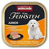 animonda Vom Feinsten Hundefutter Junior, Nassfutter für Hunde im Wachstum, Rind + Geflügel, 22 x 150 g