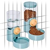 Blueshyhall 2 in 1 Automatischer Futterspender und Wasserspender, Aufhängbarer Futterautomat mit 1000ml Großer Kapazität für Katze Hund Kaninchen Hamster Nager Haustier