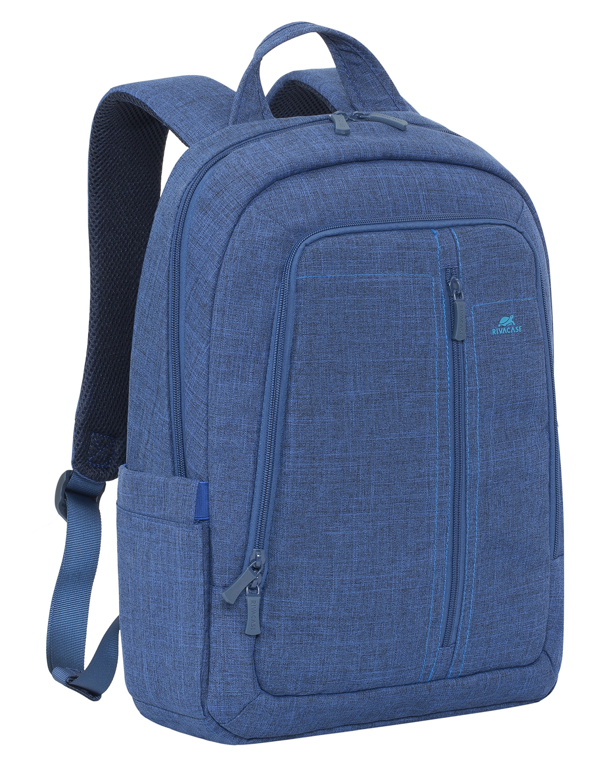 Rivacase Notebook Rucksack bis 15.6 Zoll – Stilvoller Laptoprucksack aus hochwertigem wasserabweisendem Material und extra verstärkten Seiten/blau