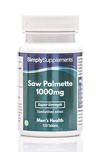 Saw Palmetto (Sägepalme) 1000mg - 120 Tabletten - Geeignet für Veganer - Versorgung für bis zu 2 Monaten - SimplySupplements