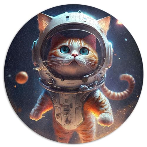 Astronauten-Weltraumkatzen-Puzzles für Erwachsene, 1000 Teile, 100% recycelter Karton, nachhaltiges Puzzle für Erwachsene, für Erwachsene und Familien, 67,5 x 67,5 cm