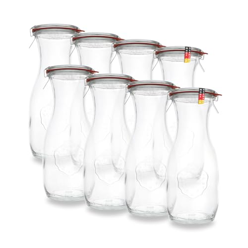 WECK 1/2l Saftflasche - Leere Glasflasche mit 500 ml Volumen - geeignet als Likörflasche, Saftflasche und für Dressings oder Saucen