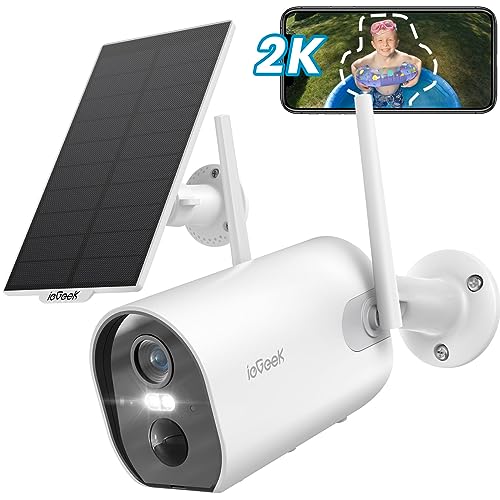 ieGeek Überwachungskamera Aussen Akku 10400mAh, 1080P Kabellose Outdoor WLAN IP Kamera mit PIR Bewegungsmelder, IR Nachtsicht, IP65 Wasserdich, 2-Wege Audio, Cloud/SD Storage, Push Alarme