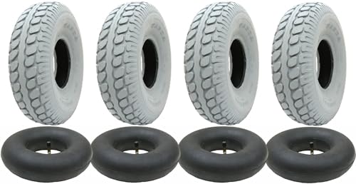 330x100 Grau Mobilitätshilfe Reifen und Schlauch, Pneumatische Reifen, 400-5 - Set von 4