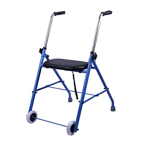 Klappbarer Gehhilfe, Gehgestell, mit Sitz und 2 Rädern, verstellbare, tragbare, leichte, kompakte medizinische Mobilitätshilfe für ältere Menschen