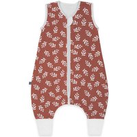 emma & noah Premium Baby Schlafsack mit Füßen Sommer, Bequem & Atmungsaktiv, 100% Bio-Baumwolle, Oeko-TEX Zertifiziert, Flauschig, Bewegungsfreiheit, 1.0 TOG (Floral Mocca, 110 cm)