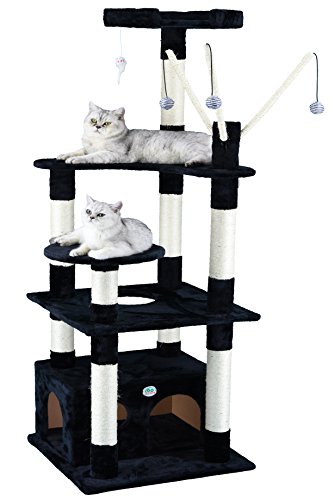 Go Pet Club F3033 Spielzeug Katze Baum, 166,4 cm schwarz