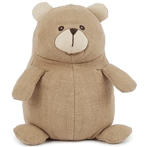 Teddybär Kuscheltier Spieltier aus Leinen & Musselin ca. 18cm Plüsch Schmusetier Kuscheltiere beige