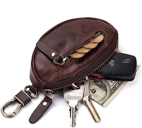 RWCCCRW Leder-Autoschlüsseltasche, lässig, Kleiner Schlüssel, Vorhaut-Leder-Schlüsselanhänger, Männer und Frauen können Aufbewahrungstasche verwenden