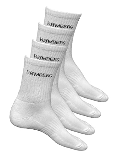 Romberg Unisex Sport Socken, 4er Pack (weiß, 39-42)